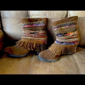 Naughty Monkey brown booties, size 7.5.